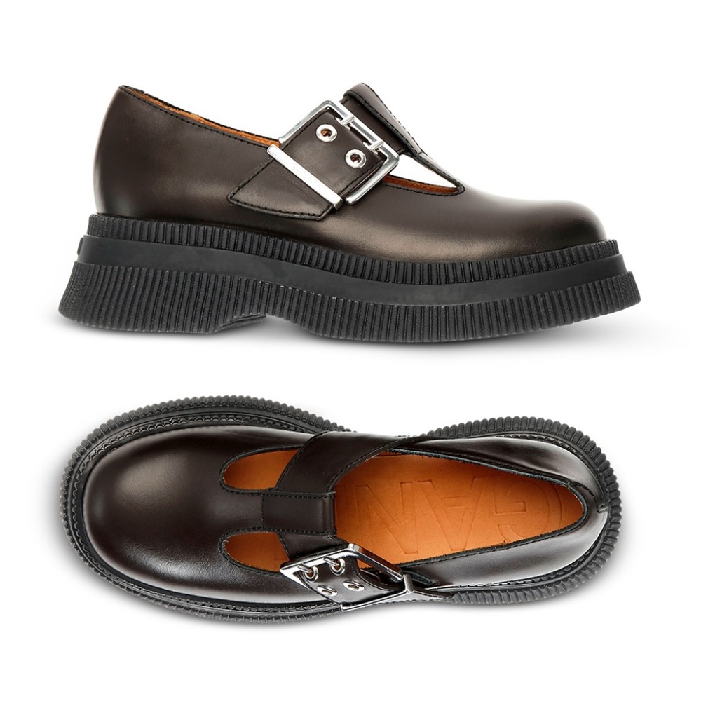 Ganni T-Strap Creeper Shoes